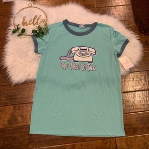 Lularoe Liv Top Blue Size Large We Need to Talk New